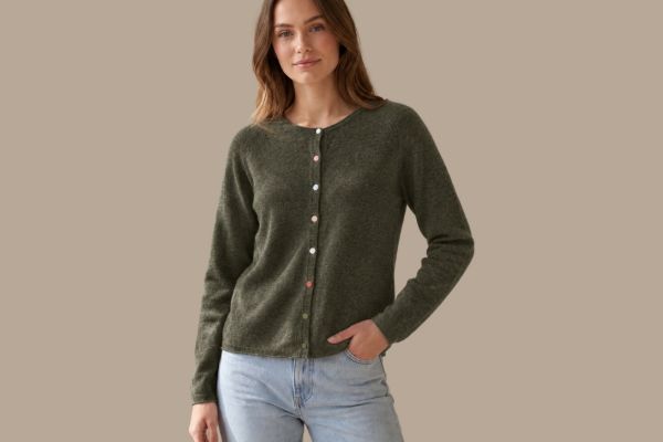 btf alice cardigan til dame i army green