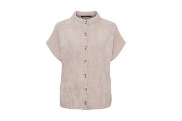 BTF CPH Eleanor Cardigan dame i myk cashmere- og raccoonblanding med korte ermer og knapper