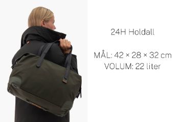 Mørk blå SWIMS 24H Holdall weekendbag i nylon med skinnhåndtak til dame og herre