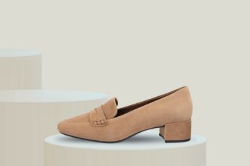 ECCO Liva 35 beige penny loafer til dame i semsket skinn