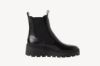 Tamaris svart Chelsea boots til dame i skinn med elastiske sidepaneler og kraftig profilsåle