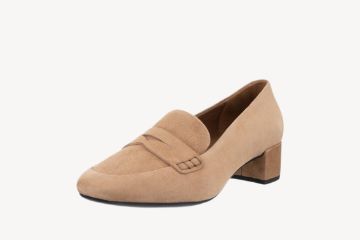 ECCO Liva 35 beige penny loafer til dame i semsket skinn