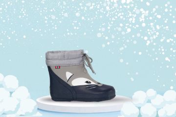Viking Alv Barefoot Paw Print Warm foret barfot-gummistøvel til barn med dyremotiv