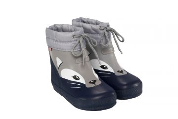 Viking Alv Barefoot Paw Print Warm foret barfot-gummistøvel til barn med dyremotiv