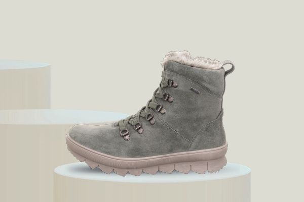 Legero Novara grønn vinterboots til dame i semsket skinn med GORE-TEX, varmt fôr og kraftig såle