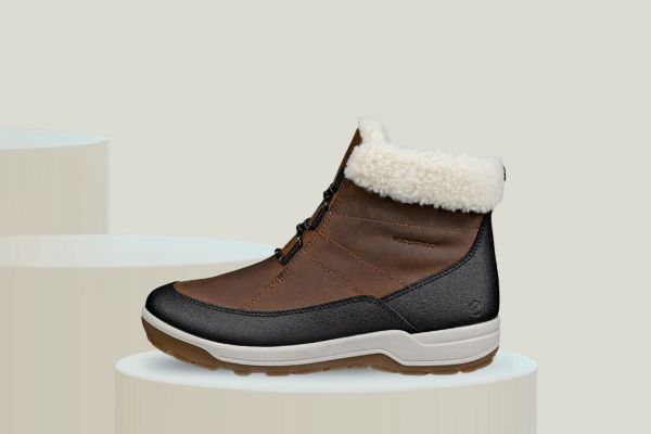 ECCO Trace Lite brun vinterboots til dame i nubuck med varmt ullfôr
