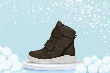 ECCO Urban Snowboarder grønn GORE-TEX vintersko til barn med borrelås