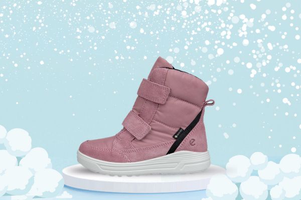 ECCO Urban Snowboarder rosa GORE-TEX vintersko til barn med borrelås