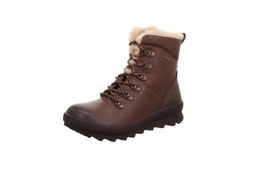 Legero Novara brun vinterboots til dame i skinn med GORE-TEX, lammeullsfor og kraftig såle