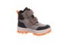 Superfit Tedd grå vintersko til barn med GORE-TEX, varmt fôr, borrelås og oransje detaljer