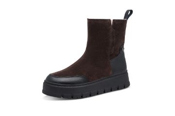 Tamaris 1-26800-47-304 brun vinterskolett til dame i skinn med varmt PrimaLoft-fôr