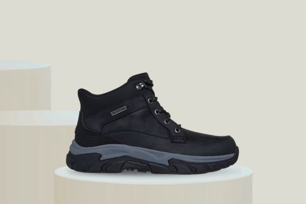 Skechers Respected 2.0 Orson svart vanntett ekstra bred Slip-ins skolett til herre