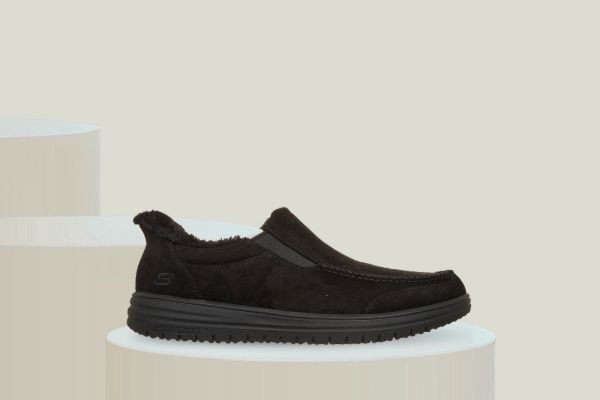 Skechers Murette Scofield svart varm Slip-ins herresko med fuskepelsfôr