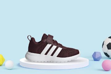Adidas VL Move EL C burgunder sneakers til barn med borrelås og hvit såle