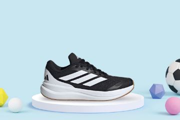 Adidas Runfalcon 6 Junior sort joggesko til barn med hvite striper
