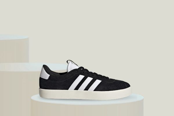 adidas VL Court 3.0 ID6279 svart damesneaker i skinn med hvite striper