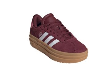 adidas VL Court Bold IH4780 burgunder sneaker med hvite striper og gumfarget platåsåle