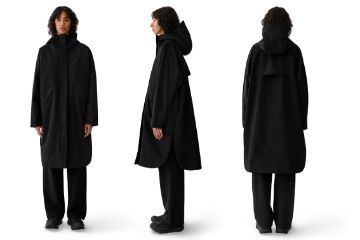 Blæst Vangen Insulated Coat svart isolert og vanntett kåpe til dame med hette