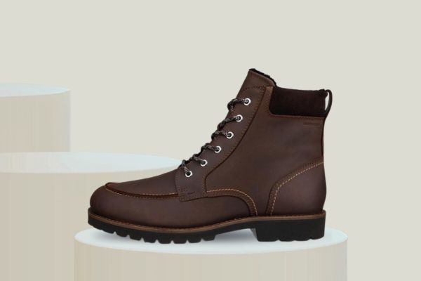 ECCO Charlestown brun vanntett herreboots i nubuckskinn med varmt fôr