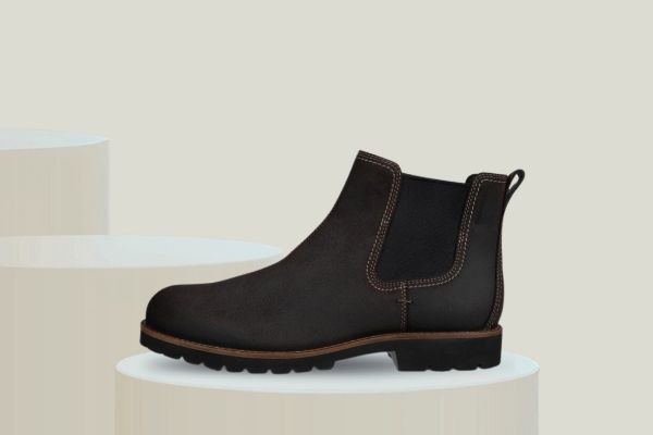 ECCO Charlestown WP Chelsea brun vanntett Chelsea boots til herre i semsket skinn