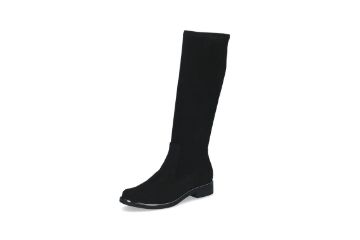Caprice 9-25512-41 044 svart høy stretchstøvlett til dame med komfortvidde G