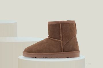Rugged Gear Bondi Low 20106 i Chestnut, brun UGG-inspirert vinterboot til dame og junior i semsket skinn med varmt fôr og gummisåle.