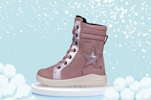 ecco urban snow wp vintersko til jente i rosa med stjerne 722382