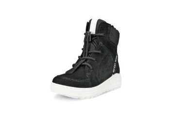 ECCO Urban Snow K SL GTX sort vanntett vinterstøvel til barn og junior med GORE-TEX, varmt fôr og hurtigsnøring.