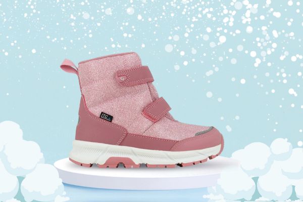 Leaf Salmis vintersko med rosa glitter