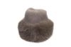 Beige Intex Scandia strikkelue 464412 med stor, fyldig pelskant i matchende fuskepels. Elegant vinterlue til dame med 20 % ull.