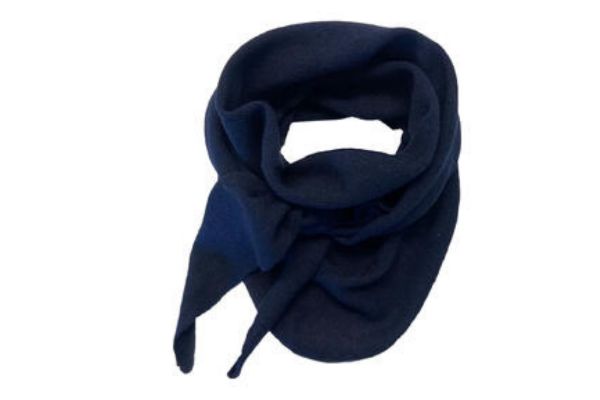 Dame Sjal ensfarget triangle navy