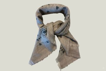 Bilde av Skjerf mønstert 85x85 beige
